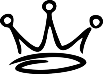 a black and white crown on a white background