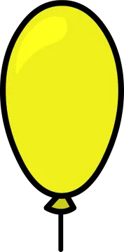 a yellow balloon on a white background