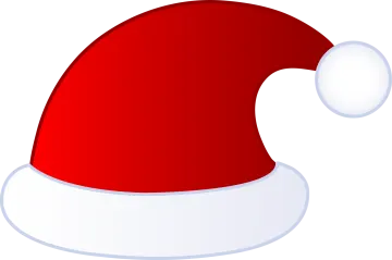 a red santa hat with white trim
