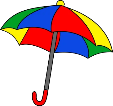 a colorful umbrella on a white background