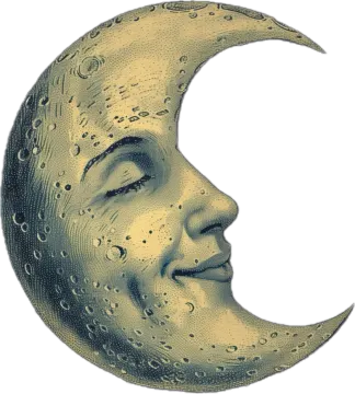 a drawing of a woman's face on the moon