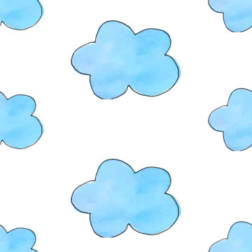 a watercolor pattern with blue flowers on a white background