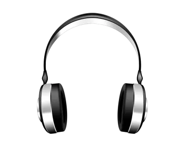 a pair of headphones on a white background