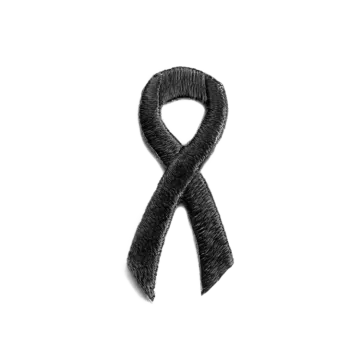 a black ribbon on a white background