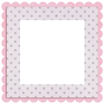 a pink and gray polka dot frame