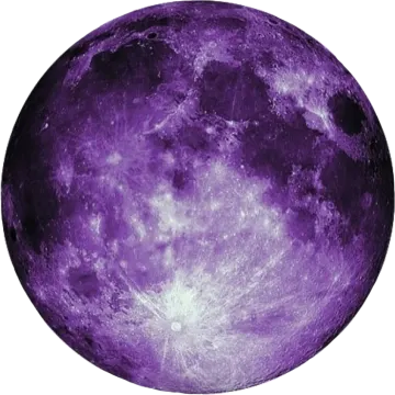 a purple moon on a white background