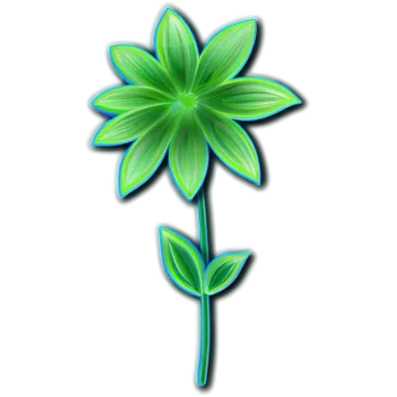 a green flower on a white background