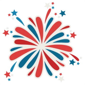a red, white and blue flower with stars