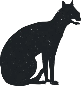 a black and white silhouette of a dog