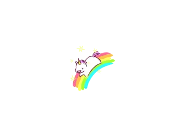 a rainbow unicorn with stars on its head