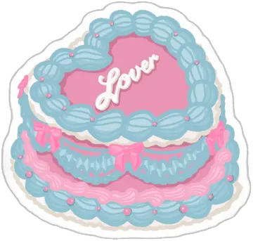 a pink and blue cake with the word love on it