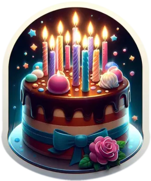 a birthday cake with candles on top of it