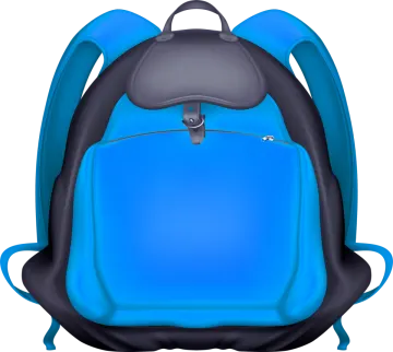 a blue backpack on a white background