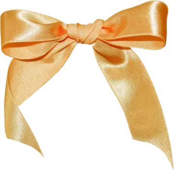 a gold ribbon with a large bow