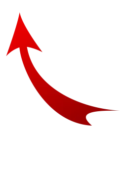 a red arrow on a white background