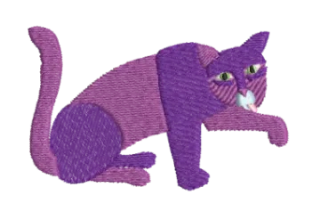 purple cat machine embroidery design