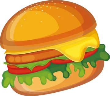 a hamburger with cheese and tomato on it