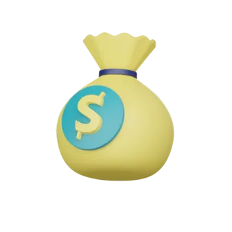 a money bag with a dollar sign on it