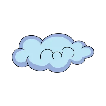 a blue cloud with two eyes