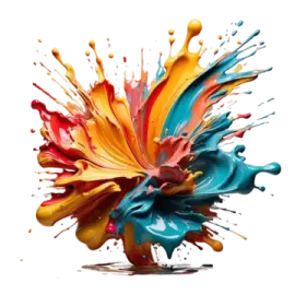 a splash of paint on a white background