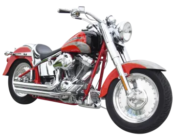 a red motorcycle on a white background