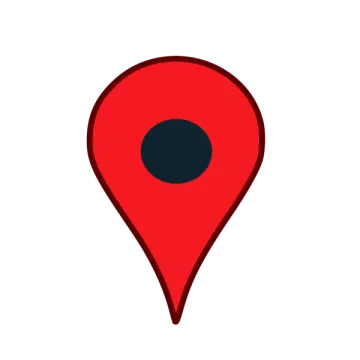 a red marker with a black dot on it