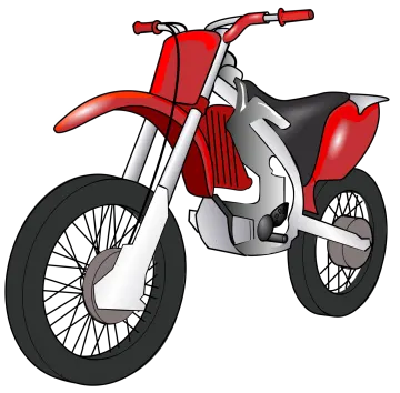 a red motorcycle on a white background