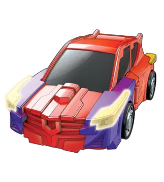a red and purple car with a white background