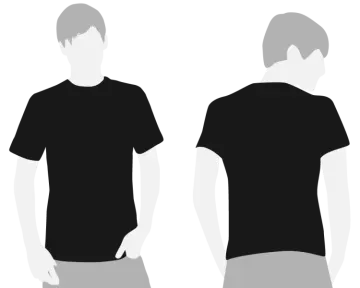 a man wearing a black t - shirt
