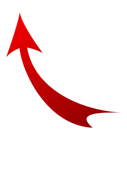 a red arrow on a white background