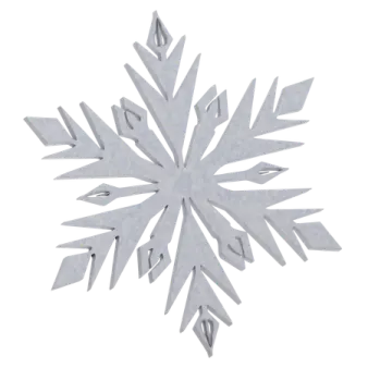 a silver snowflake on a white background