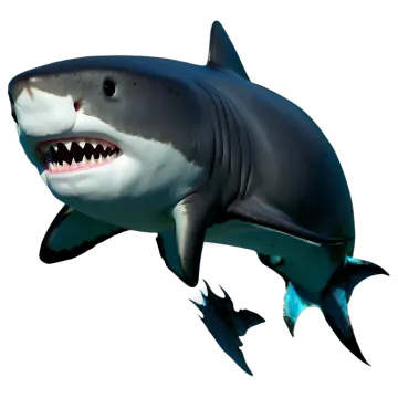 a great white shark jumping in the air