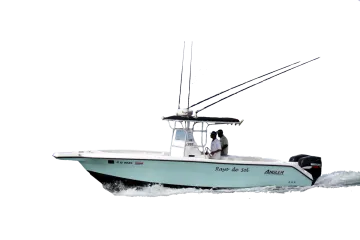 a white boat on the water
