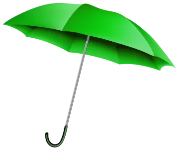 a green umbrella on a white background