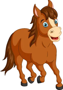 a brown horse with blue eyes