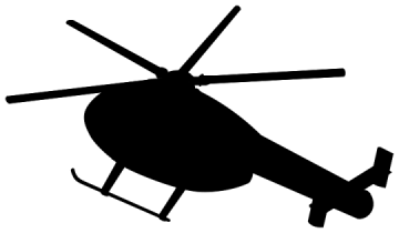 a black and white silhouette of a helicopter
