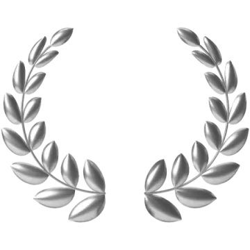 a pair of silver laurel wreaths
