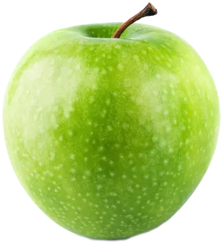 a green apple on a white background