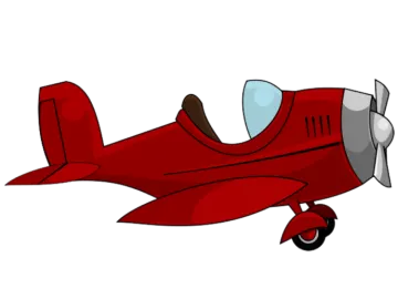 a small red plane with a propeller