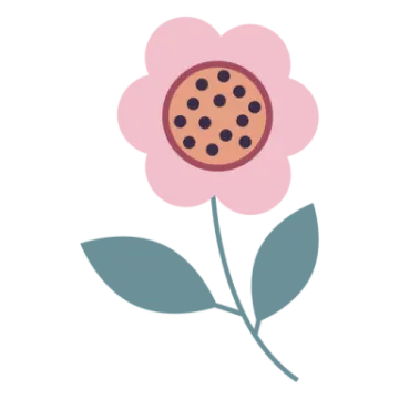 a pink flower with chocolate chips on it