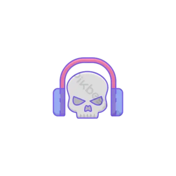 a skull with headphones on