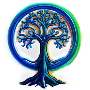 a painting of a tree in a circle