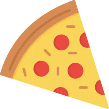 a slice of pizza on a white background
