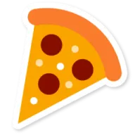 a slice of pizza on a white background