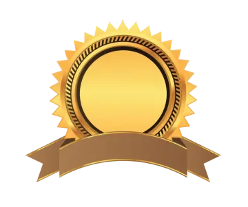 a gold medal with a ribbon around it
