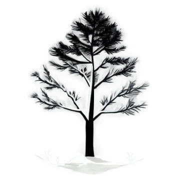 a black and white drawing of a tree