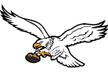 an eagle with a football ball in its talon