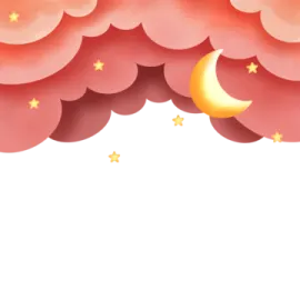 a cloud with stars and the moon above it