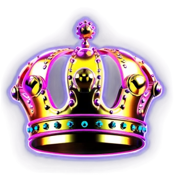 a purple and gold crown on a white background