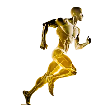 a man running on a white background
